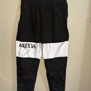 Grey59 Black & White Colorblock Windbreaker Joggers